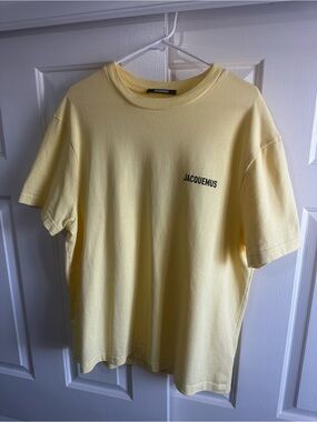 Jacquemus Pale Yellow Logo Short Sleeve Tee